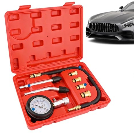 Manómetro de Compresión - Medidor preciso portátil | Kit De Manómetro De Presión Para El Motor De Coche | Para camión, vehículo, coche, automoción, SUV, moto, garaje y