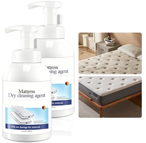 2 Pcs Mattress Cleaner Stain Remover Water-Free Mattress Stain Remover Foam Cleaner Remover Yellow Stains Sweat & Odor on Bedding Carpet Fabrics Upholstery Sofa