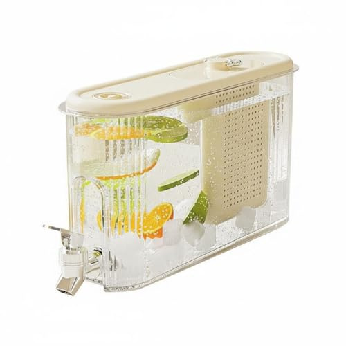 MagiDeal Dispenser di Bevande Brocca per Liquidi con Filtro Separato Rubinetto Antigoccia in PP Resistente Adatto a Feste Compleanni E Barbecue, Bianco