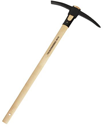 SHW 54226 Leichte Kreuzhacke mit Stiel und Hülse Gartenpickel Esche Stahl Geschmiedet 95 cm 1,5 Kg