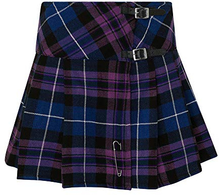 Tartanista Womens Scottish Tartan 16.5 Length Mini Kilt Skirt and Pin - 6-28