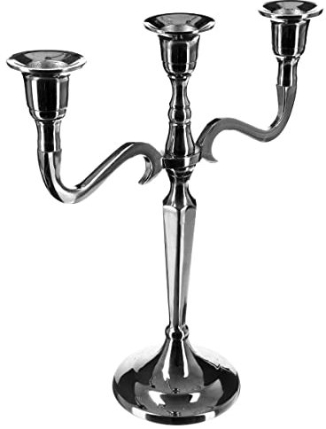 Atmosphera - Bougeoir 3 têtes - métal - Argent - H27 cm