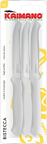 Kaimano KTS031406W Italicus Coltelli Bistecca, Acciaio Inossidabile, Bianco, 6 unità