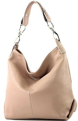 modamoda de T168 Damen Leder Schultertasche, handmade in Italy