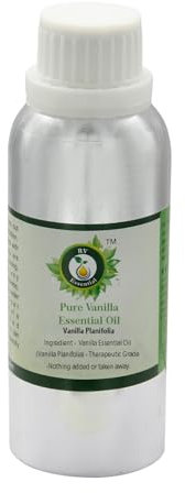 Ätherisches Vanille Öl | Vanille Planifolia | Für Duft | Für Körper | Zur Massage | Für Haare | Für die Haut | 100% reines natürlich | Vanilla Essential Oil | 300ml | 10 Unzen By R V Essential