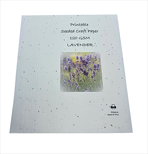 Seeded Craft Printer Paper 15 Sheets A4 Size Lavender Seeds 120GSM Printable Plantable ECO [NATURALNATION] A4-LAVENDER120-15