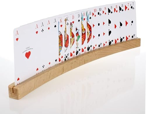 CNC4YOU Design Spielkartenhalter aus Buchenholz gebogen und geölt in Handarbeit gefertigt Made in Germany by