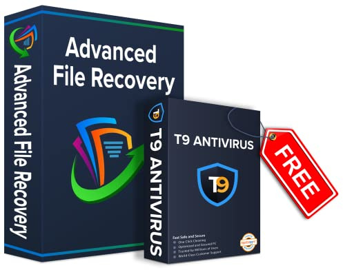 Advanced File Recovery & T9 Antivirus - Logiciel pour Windows 1 an 1 PC | Récupérer des documents, des photos depuis un PC | Périphériques de stockage externes (livraison par e-mail en 2 heures)