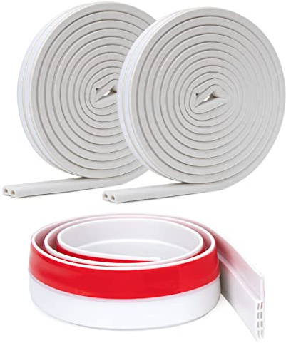 YOUSHARES Silicone Seal Strip and 39 Feet Long Weather Stripping Seal Strip for Doors/Windows, Silicone Sealing Tape for Door Draft Stopper Adhesive Tape Doors Windows and Shower Glass Gaps (White)