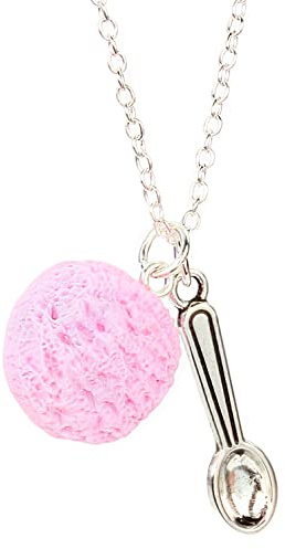 bluebubble ICE CREAM PARLOUR Ice Cream Scoop and Spoon Charm Necklace on Gift Card