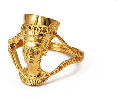 Virtuoa-Art Bague Reine Égyptienne Néfertiti pour Femme Ouvrant Le Doigt - Créativité Bague Ouverte De Charme Africain Bijoux Ethniques Bague pour Unisexe Filles Dames Cadeau d'anniversaire De Maria