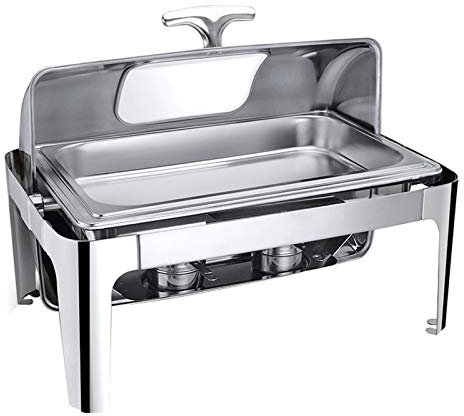 Chafing Dish Buffet, calentadores eléctricos de alimentos para fiestas y buffets, servidores y calentadores de buffet de acero inoxidable, ideal para buffet de bodas, banquetes o fiestas, 400 W ()