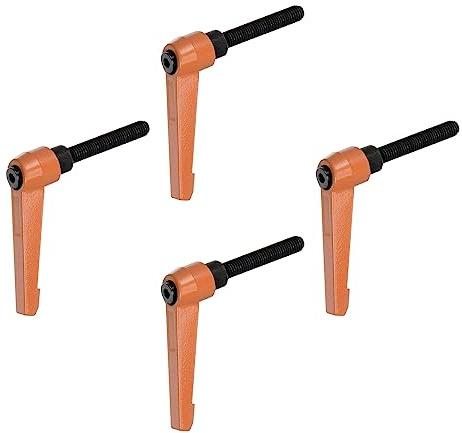 QUARKZMAN 4uds Ajustable Sujeción Palanca Manijas M8 x 40mm Macho Rosca Perno Perillas Giratorio Tornillo Bloqueo Rápida Liberación Trinquete Pulsador Botón Mango, Naranja
