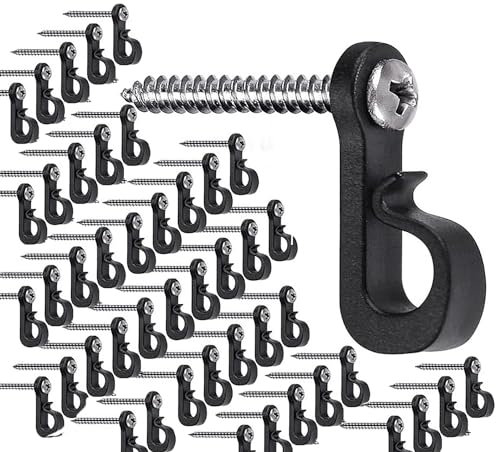 TOOSOAR Q-Hanger-Haken,45 Stück Schraubhaken,strapazierfähig,Ideal zum Aufhängen von Lichtern für den Außenbereich,Tropfleinen,Topfpflanzen,Windspielleuchten usw