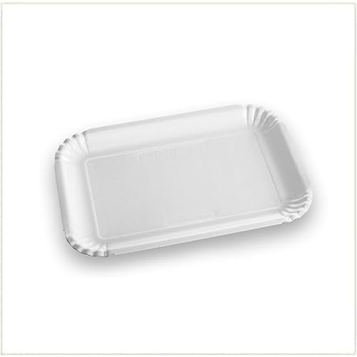 VIRSUS Vassoi per Pasticceria in Cartone POLITENATA BIANCO, (Misura 5) 29,5x20,5 cm, Navetta Monouso per Dolci, Pasticcini, Rustici, Torte, 1CF x 15Pz (15)