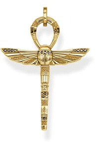 THOMAS SABO Kettenanhänger Ankh mit Skarabäus vergoldet 925 Sterlingsilber, 750 Gelbgold Vergoldung