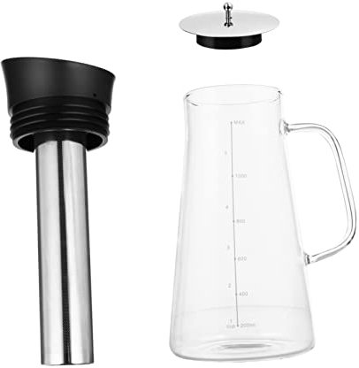 VINTORKY Kaffeetasse 1Stk Filterkrug Teekessel mit Griff Teekessel aus Edelstahl Glaswasserflasche Sieb Kaffeemaschine Kaffeekanne mit Filter kaltes Gebräu Teekanne Wasserkocher