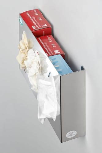 PROREGAL Robuster Wandspender für Handschuhe 3-Fach | HxBxT 25x38x8cm | Edelstahl | Silber | Spender Handschuhspender