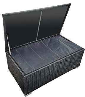 Bello Giardino | Gartenbox, Auflagenbox - Gartenhäuser & Aufbewahrung Gartenbox Wasserdicht - SCHWARZ Gartentruhe Wetterfest Outdoor Kissenbox - Outdoor Box Gartentruhe Wasserdicht - Kissenbox