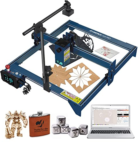 ATOMSTACK A-20 PRO Laser Graviermaschine 130W mit AC1 Lightburn Kamera und Air Assist, 20W Optischer CNC Holz Laser Cutter DIY Lasergravierer, Präziser Positionierung, Zeitraffer-Videoaufnahme