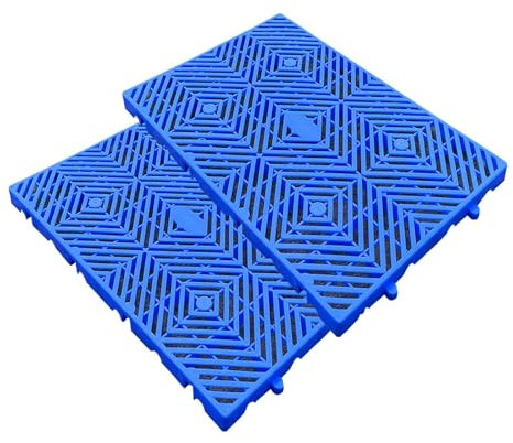 Langlebige blaue Kunststoffpaletten für die Lagerung in Keller, Garage, Hof, Zwinger, Garten und Terrasse, 2 Stück (60 x 40 x 3 cm)