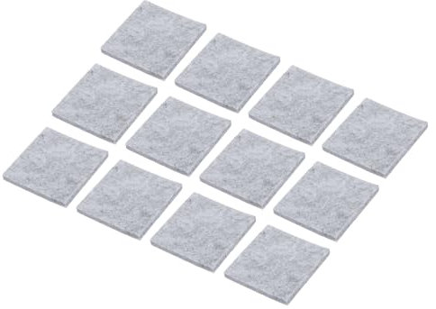 sourcing map 12pcs Square Felt Furniture Pads, 2x2 Inch Small Felt Chair Leg Floor Protectors Prevent Scratches Self Adhesive for Furniture Hard Floor, Gray