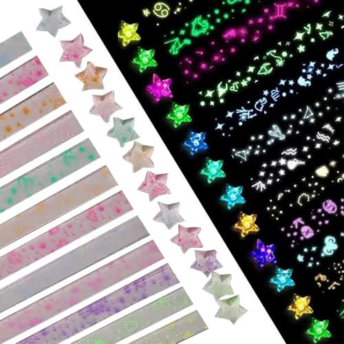 HDGSAFD Origami Étoile 630 Pièces, Matériaux Artisanaux en Papier pour Bricolage, Accessoires Origami pour Enfants, Origami Étoile Lumineuse Créative