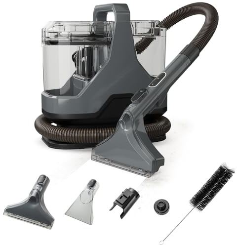 ARLIME Máquina limpiadora de alfombras, removedor de manchas de mascotas de 600 W con spray de agua, potente succión de 15 Kpa, tanque de agua doble, limpiador portátil de manchas de tapicería para
