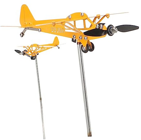 KONTONTY Flugzeug Wetterfahne Aus Metall Für Garten Dekoration Windspiel Ornament Für Außenbereich Flugzeugfan