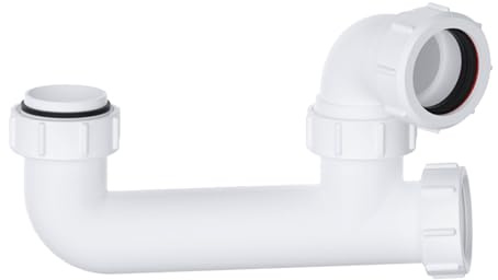 PlumbEZ Bath Trap 40mm (1.1/2 Inch) Bath Trap/Shower Trap with Universal Outlet, White Shallow Bath Trap, 50mm Seal Bath Waste Pipe Solution with Cleaning