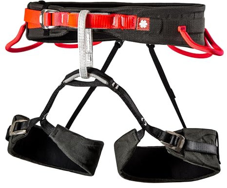Ocun Levit Lady - Imbracatura da arrampicata da donna, per interni, alpinismo e sport, nero/rosa, S