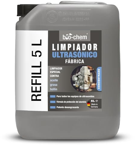 Bio-Chem - Limpiador ultrasónico para talleres, 5L concentrado - Uso profesional en talleres e industria - Producto para carburadores, piezas mecánicas y componentes electrónicos
