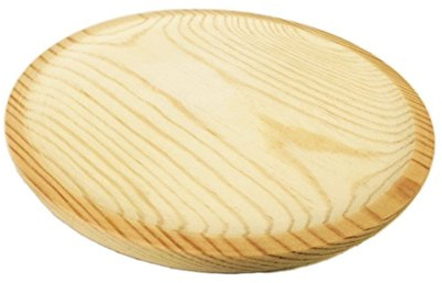 Tradineur - Pack de 12 Platos de Madera Especial para Pulpo, de 25,5 cm de diámetro, para el hogar o hostelería. Set de 12 recipientes para Servir Comida, para Carnes, Embutidos, quesos