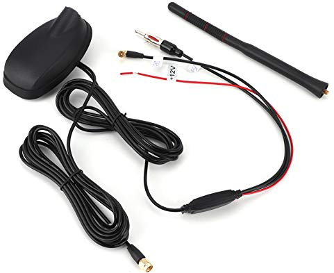 DAB Active Antenna, CAR-antenn, GPS+FM-antenn för Fordon med Inbyggd Signalljus, Förbättrad Signalmottagning, Feldetekteringsfunktion och Robust Design för Universell Montering