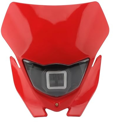 Fanale Proiettore Moto Per CRF 250 450 Dirt Pit Bike Per Enduro Motocross Piastra Faro Faro Moto LED Faro Anteriore(Rosso)