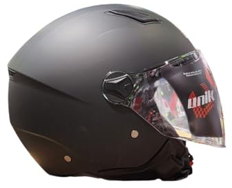 SpiritMoto unik Astro Casco Moto Jet Abierto Motocicleta Scooter Ciclomotor Hombre/Mujer Airflow Cierre Micrométrico Desmontable Homologado - Negro Mate Talla XS
