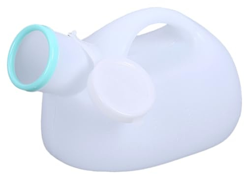 2000ml Large Capacity Men's Urinal Bottle,Elderly Plastic Urine Collector with Lid, Portable Pee Pot for Adults, Non-Spill Urine Receptacle（White）