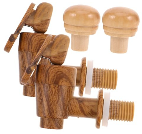 Hemobllo Set di 2 rubinetti e tappo di vino kit di ricambio sigillato ermetico rubinetto per secchio di vino accessorio per barile di birra