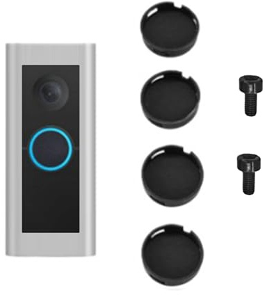 Doorbell Button Replacement, Doorbell Pro Pro2 Peephole Camera and Video Doorbell Elite Buttons Replacement, Come with 4Pack Buttons / 2Pack Screws, Repair Split Cracked Broken Button (Black)