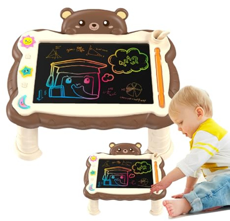 Tableta LCD de Escritura para Niños - Tablero de Dibujo para Niños Pequeños - Tablero LCD Multifunción con Soporte, Material Artístico Infantil para Casa, Colegio y Viaje