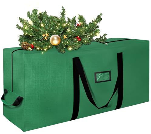 Bolsa Arbol de Navidad, Bolsa para Guardar Arbol de Navidad 150 180 210cm, Funda arbol navidad Guardar, Caja Para guardar de con Asas Reforzadas y Resistentes Impermeable, Verde