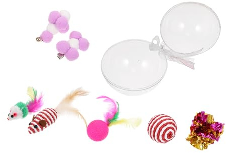 ibasenice Set de Jouets Interactifs pour Chat Balle et Plume Amusantes pour Jeux Intérieur Stimulation et du Chat