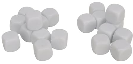 Generic Runda Hörntärningar, Givna 20 Stycken för Brädspel (Vit)