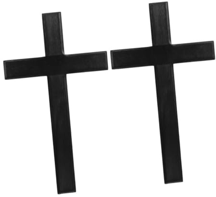 STOBAZA 2 Stück Teiliges Set Schwarzes Hölzernes Kruzifix Wandkreuz aus Natürlichem Holz Nachhaltige Wanddekoration für Zuhause Weihnachtsdeko Religiöse Feiern und Spirituelle