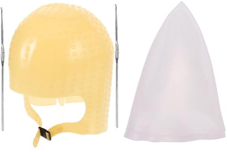 ELAYARD Cuffia per Tintura Chioma per Effetti Luminosi Vestibilità Confortevole 2 Pezzi in Silicone con Ago e Uso Versatile Adatta per Uso Domestico per Fai da Te