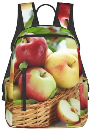 kkvhhyuo Casual Backpack, Yellow Green Red Fruits in a Basket Print Lightweight Backpack College Bag for Women Men, School Bag for College, School Backpack for Boys and Girls