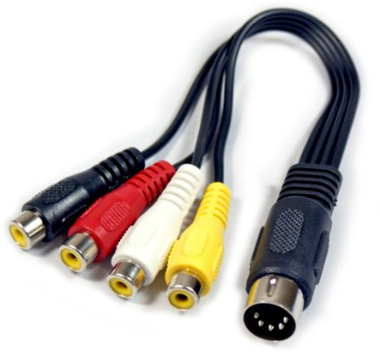 Loops 5 Pin Din Plug to 4 RCA Female Adapter Cable/Lead