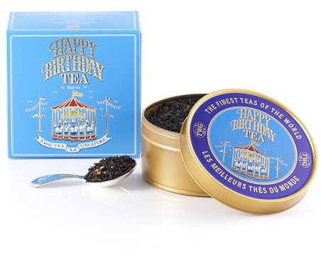 TWG Tea | Happy Birthday Tea | Loose Leaf Black Tea | Red Berries & Vanilla | Caviar Tin, 100g | Gift Set