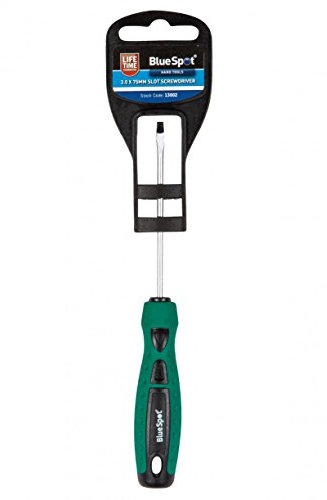 Blue spot Tools, 13002, cacciavite a taglio, verde, 3.0 x 75 mm