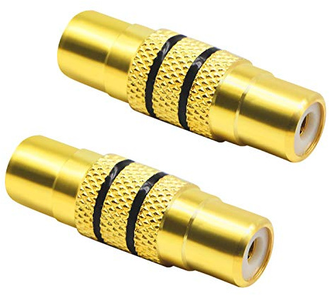 zdyCGTime Gold RCA zu RCA Adapter Audio-Video- RCA Weiblich auf RCA Weiblich, Adapter A/V Joiner, Video- und Audio-Koppler, Metalladapter.(2 Stück)
